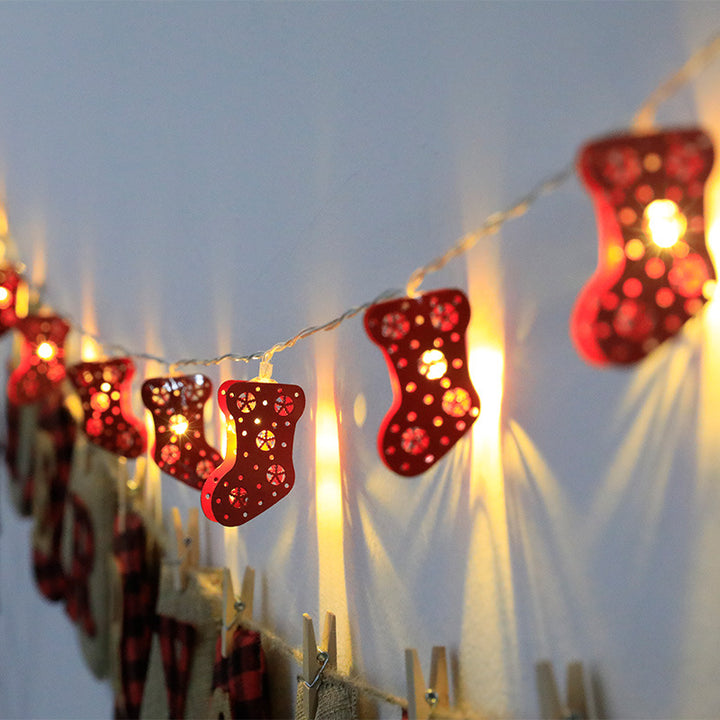 LED Christmas String Lights, Santa, Elk and Snowman Ornaments