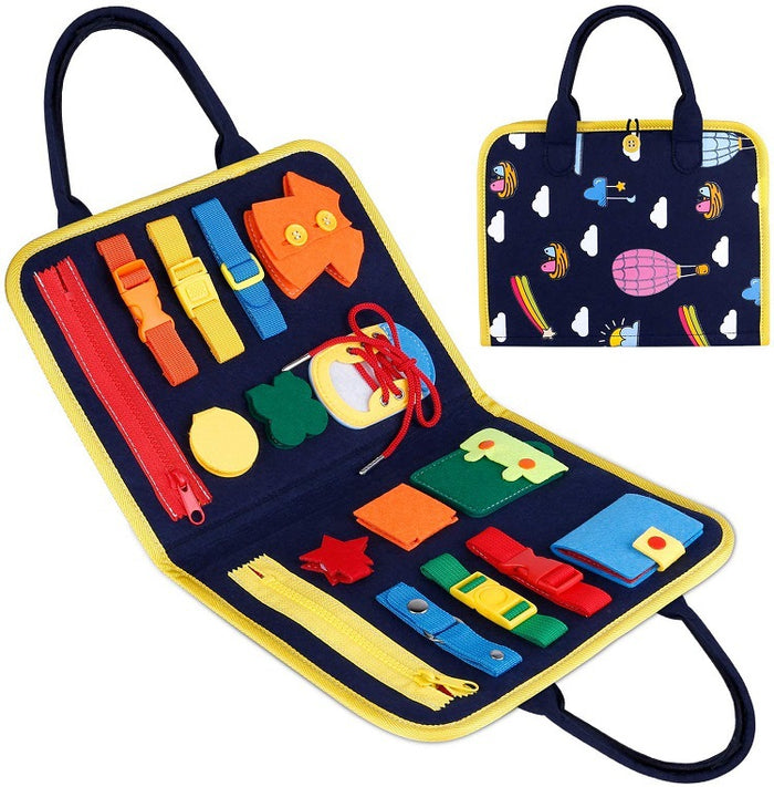 Havenholt Felt busy board for toddlers with buckles and zips