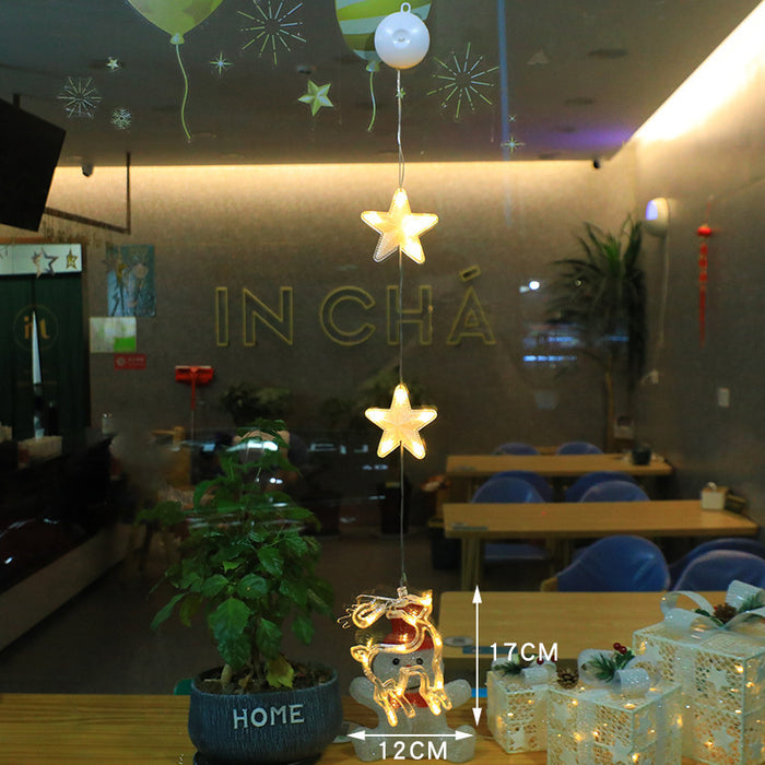Havenholt Christmas Window Light with 3 Pendants on a Suction Cup