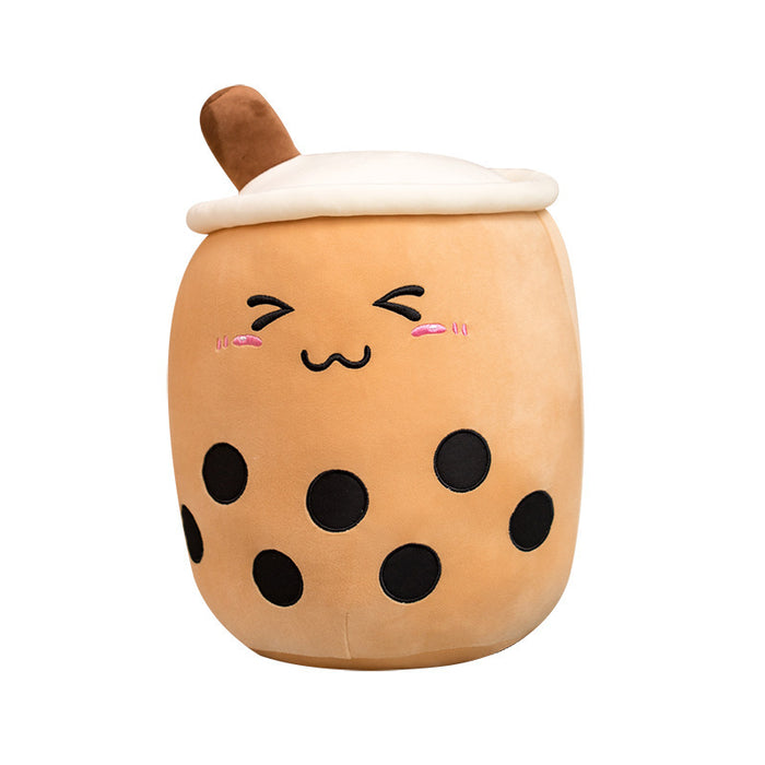 Havenholt Bubble tea cup plush pillow with embroidered face
