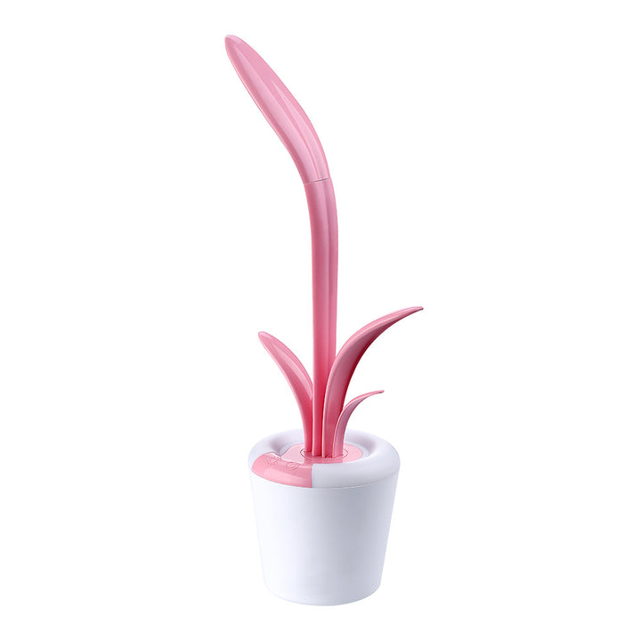 Pink plant shaped desk lamp