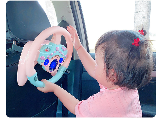 Toddler steering wheel toy with lights