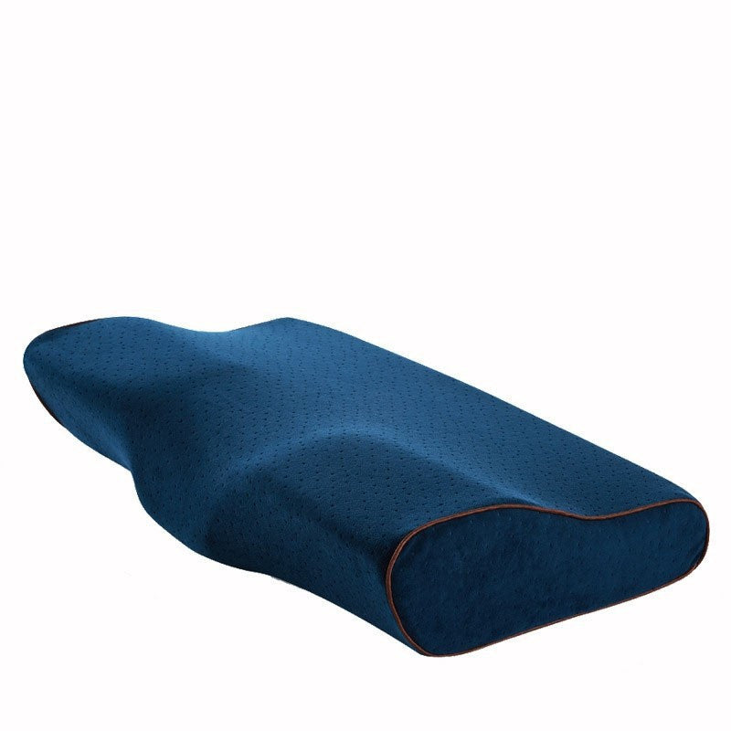 Contoured memory foam pillow with zip cover