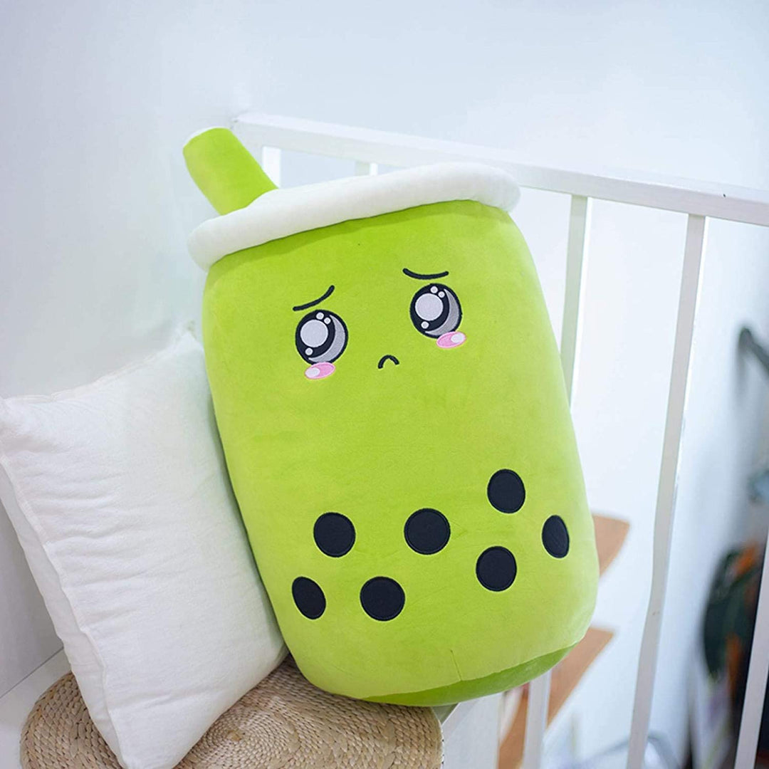 Smiling bubble tea cup plush toy