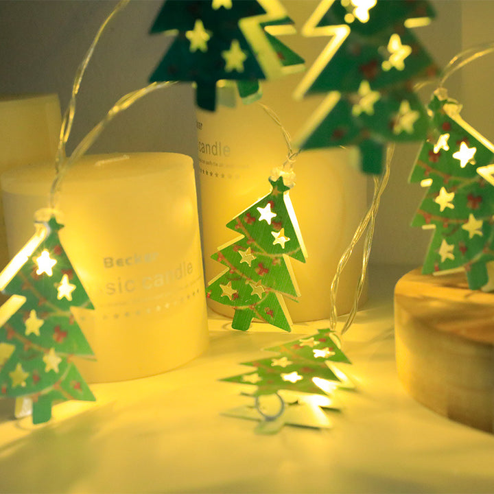 LED Christmas String Lights, Santa, Elk and Snowman Ornaments