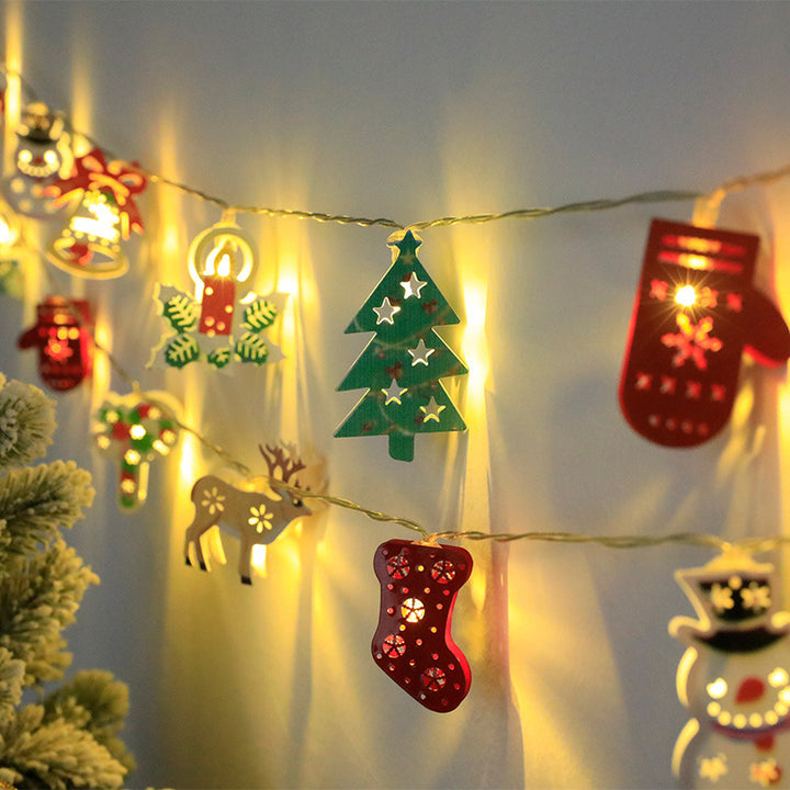 LED Christmas String Lights, Santa, Elk and Snowman Ornaments