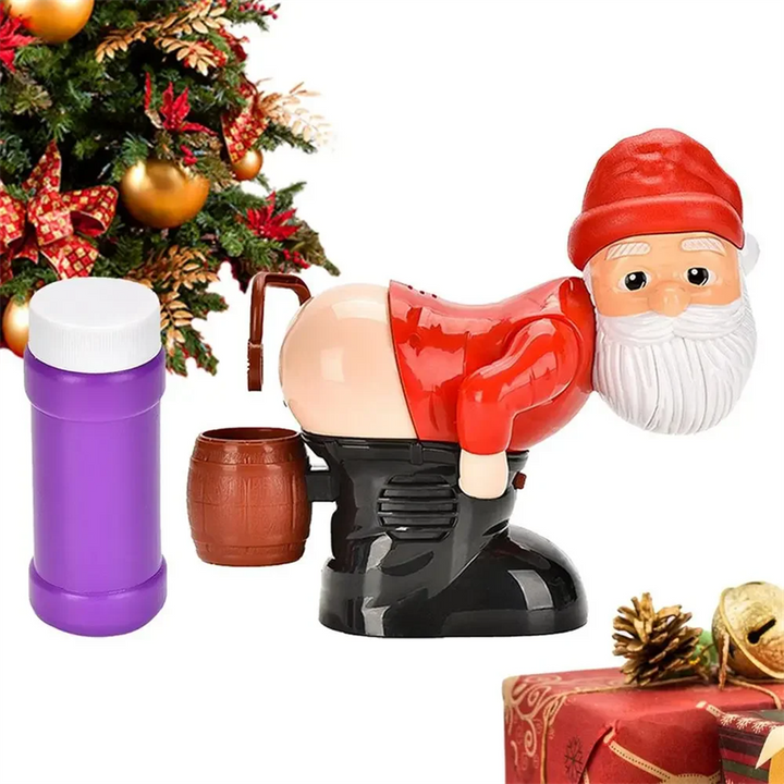 Santa bubble machine blowing bubbles