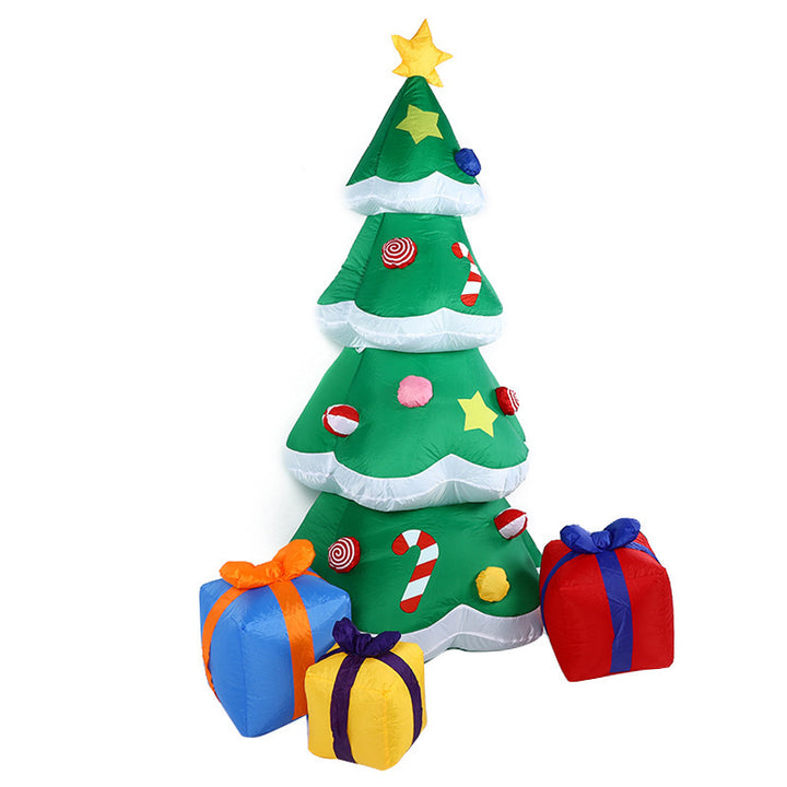 Light-up Santa and snowman garden figures