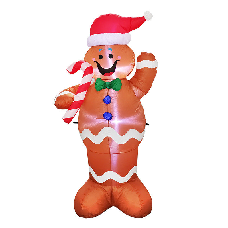 Light-up Santa and snowman garden figures