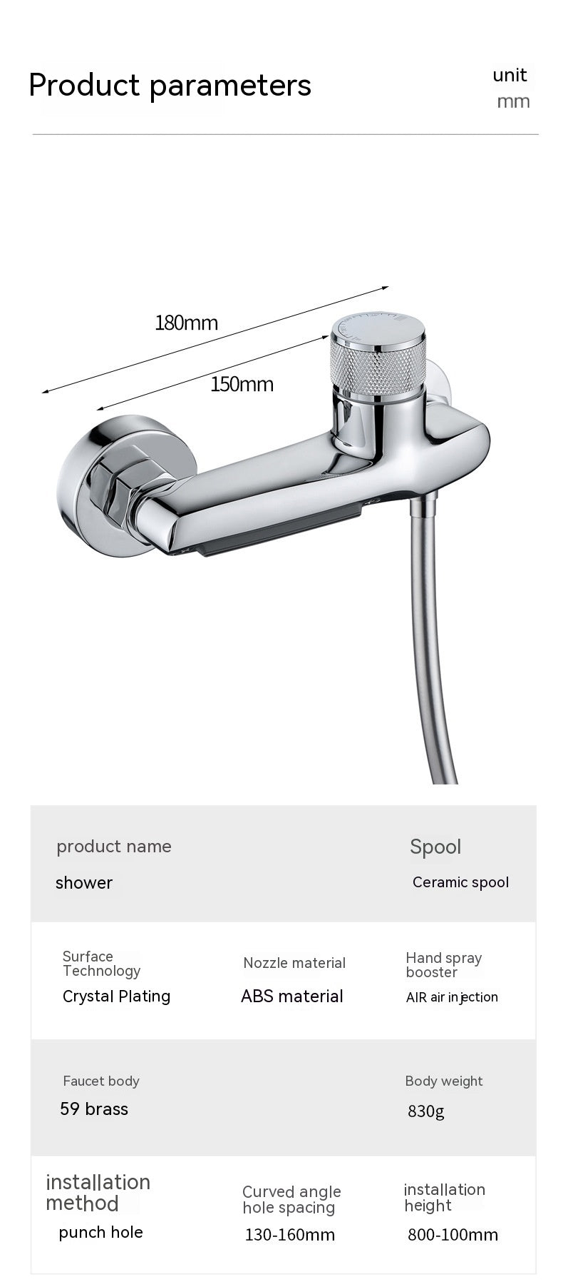 Handheld Filter Shower Head Set with Hose and Wall Holder