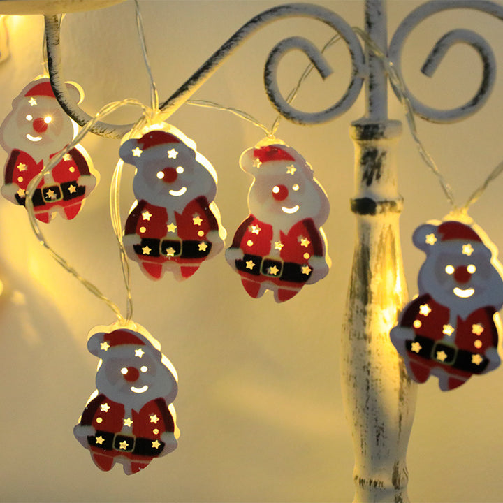LED Christmas String Lights, Santa, Elk and Snowman Ornaments