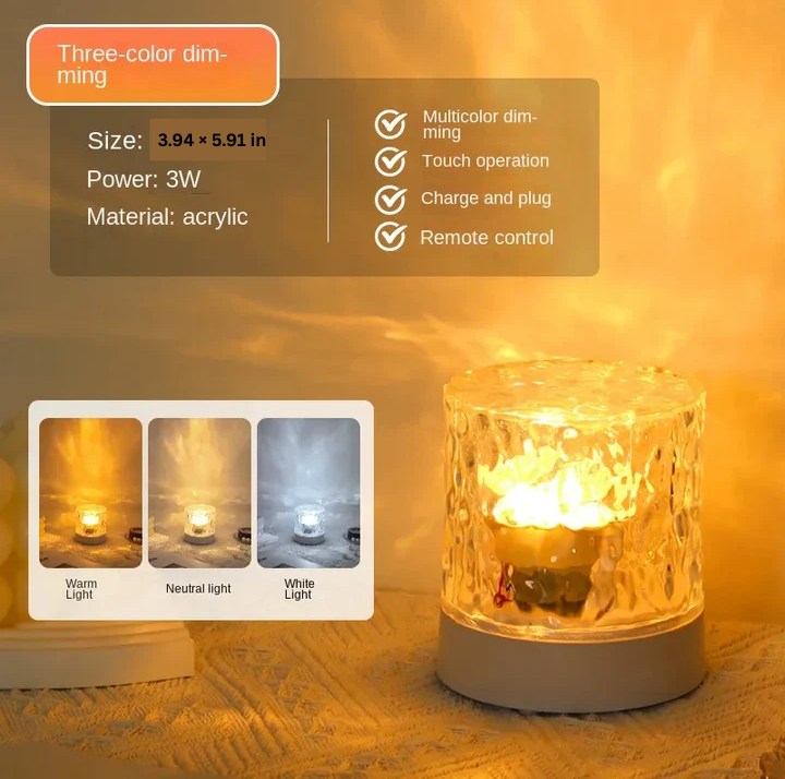 Crystal Ripple Projector Night Light