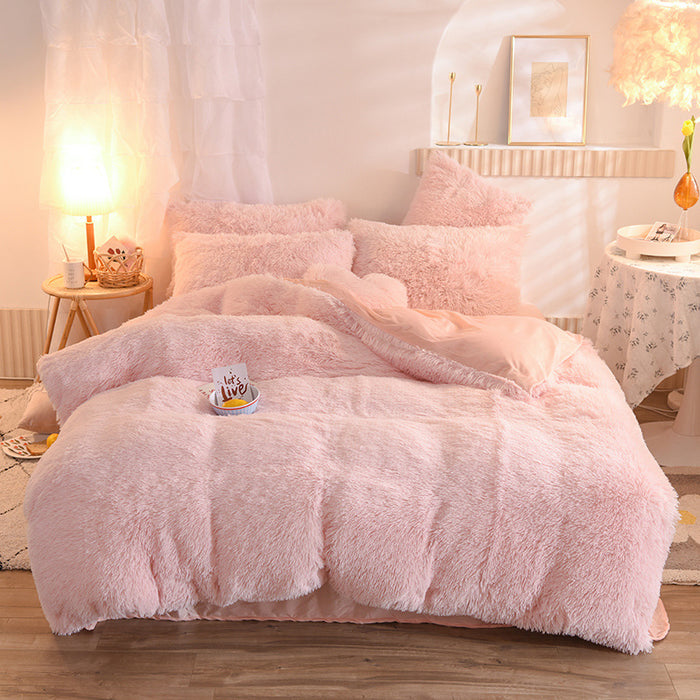 Havenholt Fluffy plush bedding set with duvet cover and sheet