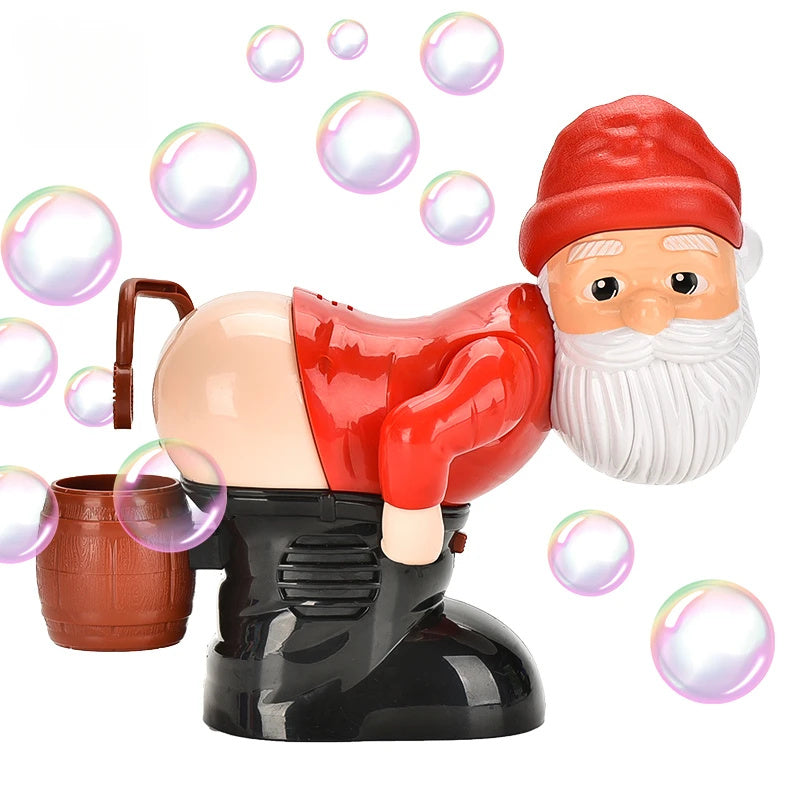 Santa bubble machine blowing bubbles