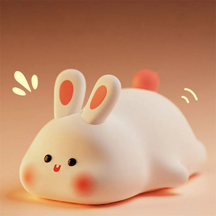 Silicone bunny night light glowing