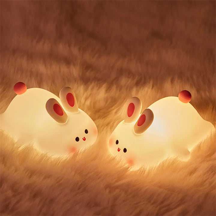 Silicone bunny night light glowing