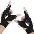 LED Work Gloves with Dual Finger Lights and Water Resistant Fabric