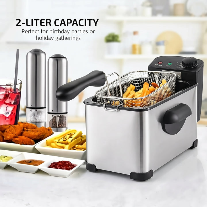 2L Electric Deep Fryer with Adjustable Temperature Control