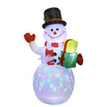 Light-up Santa and snowman garden figures