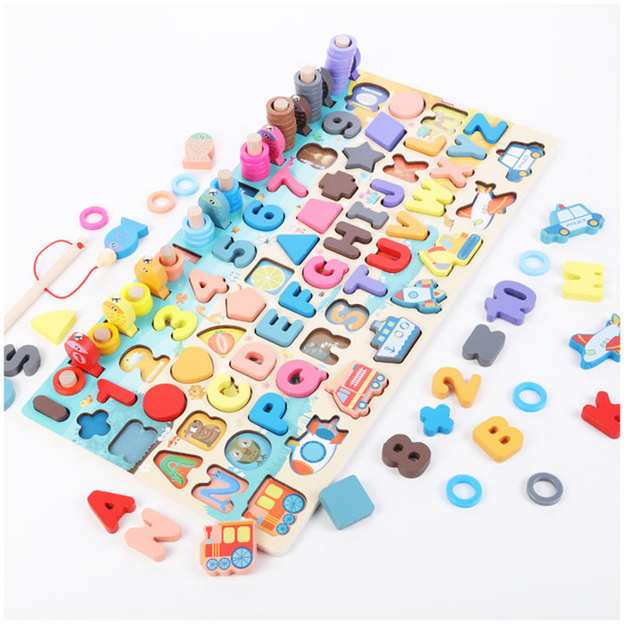 Havenholt Wooden Montessori board with numbers and fishing game