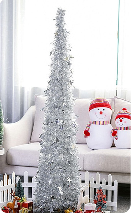 Collapsible Tinsel Christmas Tree With Stand 1.2m Or 1.5m