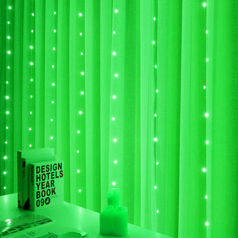 USB curtain fairy lights with remote and 8 modes, up to 6 x 2 m