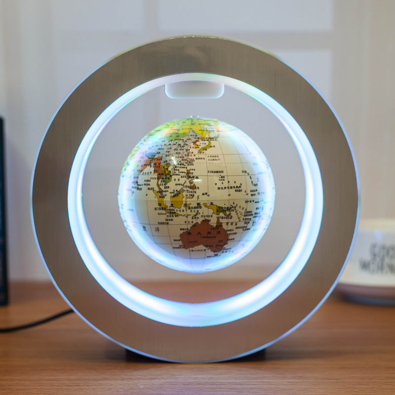 Levitating World Map Globe with LED Light, Magnetic Floating