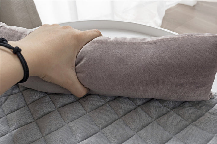 Plush dog sofa bed and furniture protector with curved sides