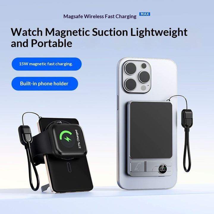 Magnetic Wireless Power Bank for Magsafe Iphone, Ultra Thin Portable Charger, Fast Charging, Aluminum, Iphone 16 15 14 13 12