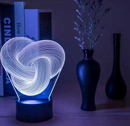 Havenholt Twisted knot 3D illusion acrylic lamp