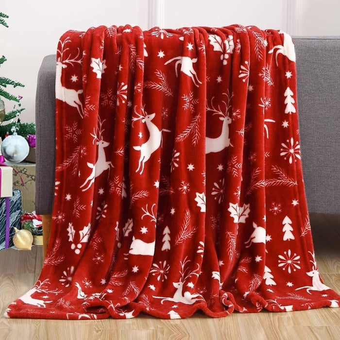 Havenholt Christmas flannel throw with festive prints