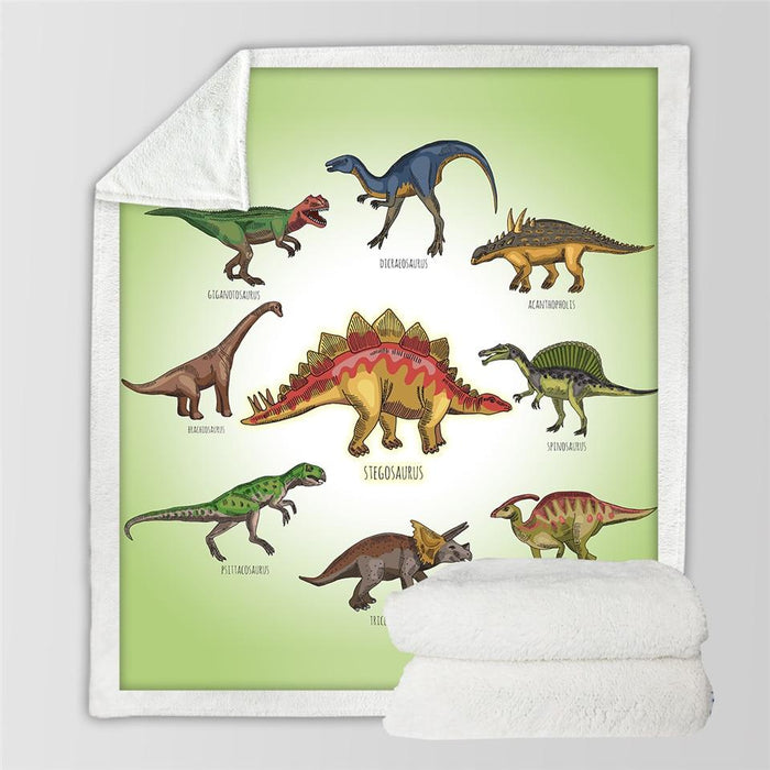 Havenholt Kids' dinosaur blanket with a fluffy sherpa back