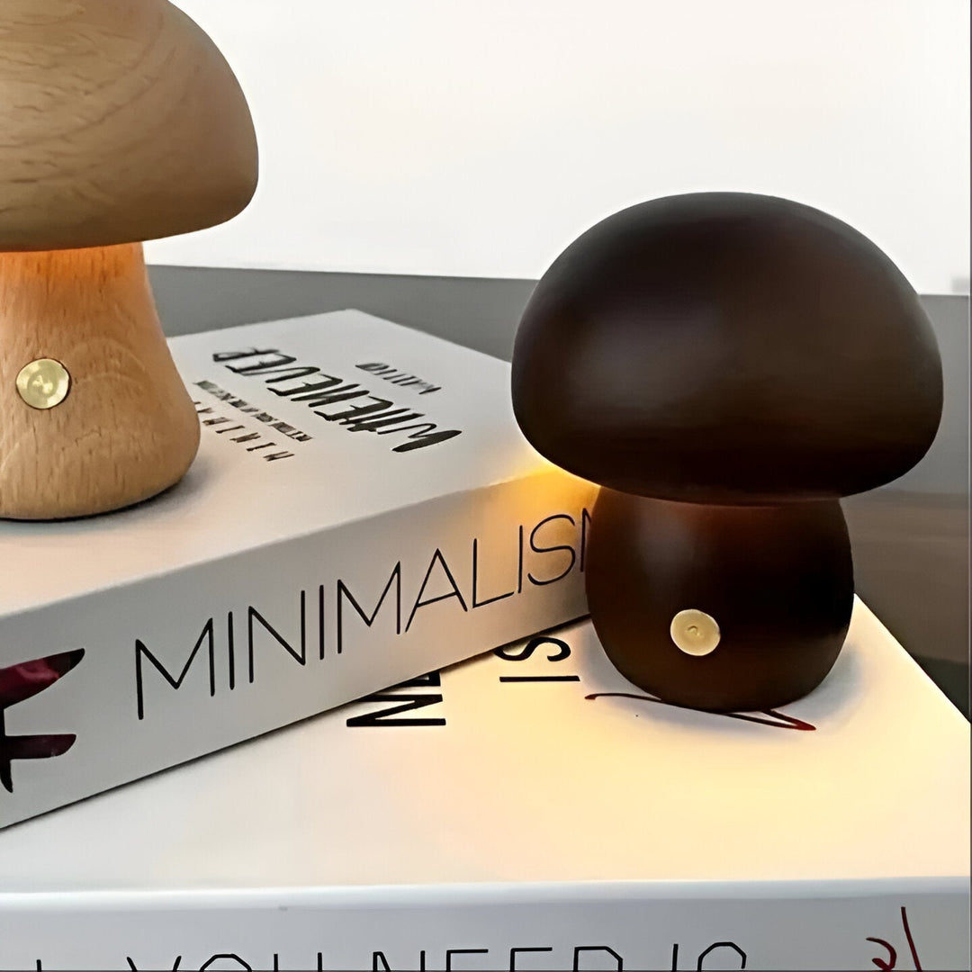 Wooden Mushroom Lamp