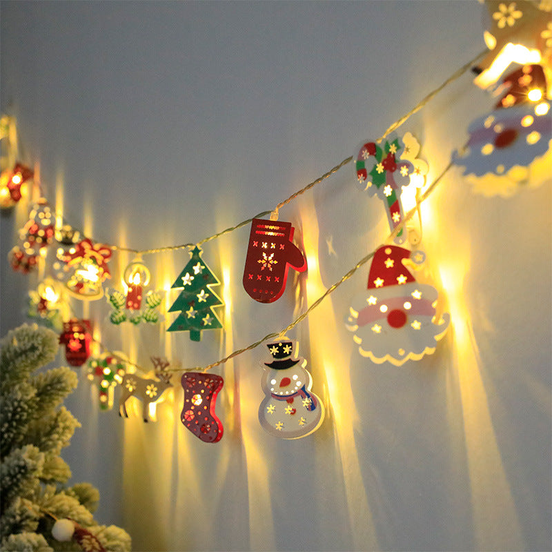 LED Christmas String Lights, Santa, Elk and Snowman Ornaments