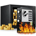 Fireproof Home Security Safe Box with Digital Keypad, Small Money Safe with Internal Sensor Light, Emergency Keys and Fireproof Bag