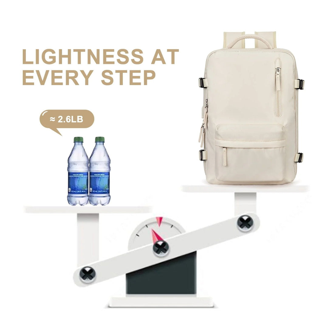 Travel Backpack with External Charging Port and Laptop Compartment, 35L Capacity