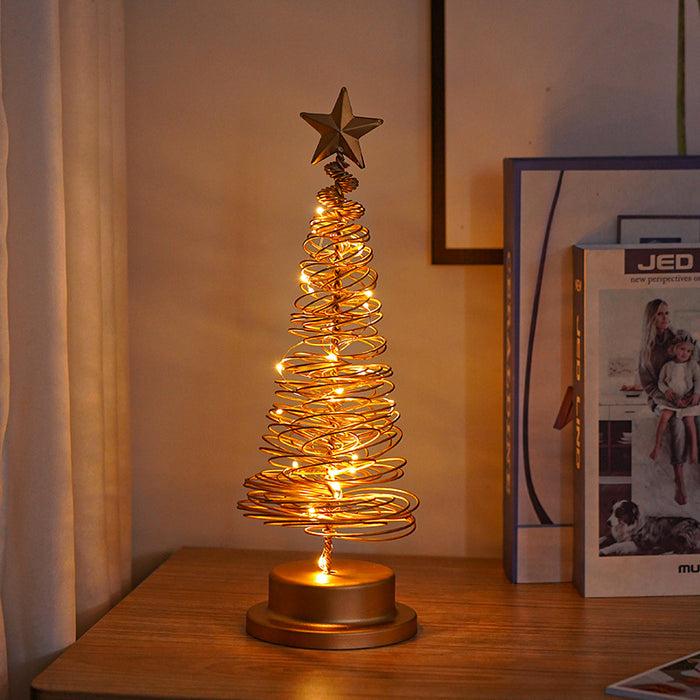 Havenholt Metal LED Christmas tree table light with star