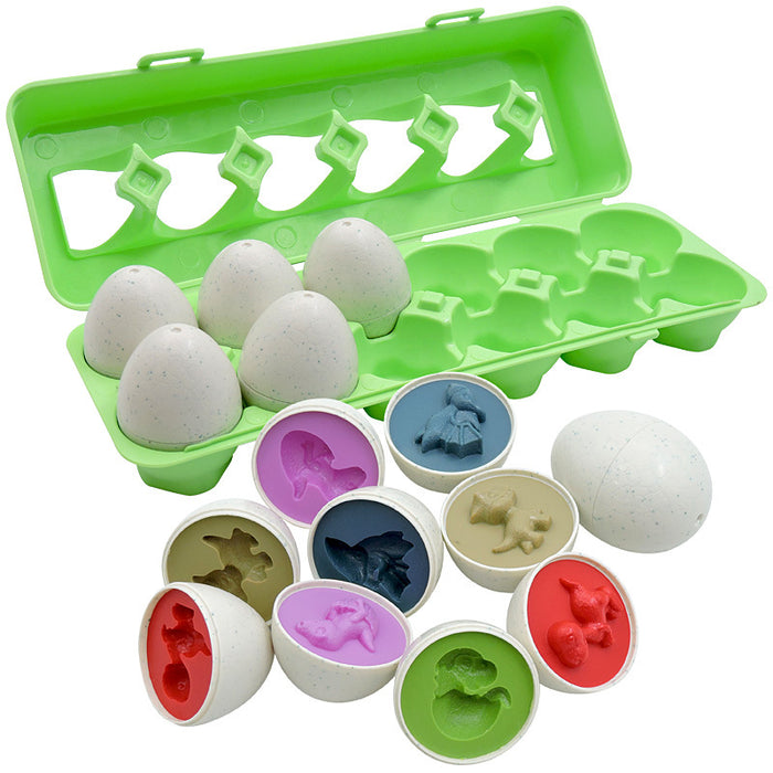 Havenholt Shape-matching toy eggs in a carton, set of 12