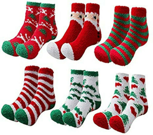Havenholt Fluffy Christmas bed socks, five pairs in a bag