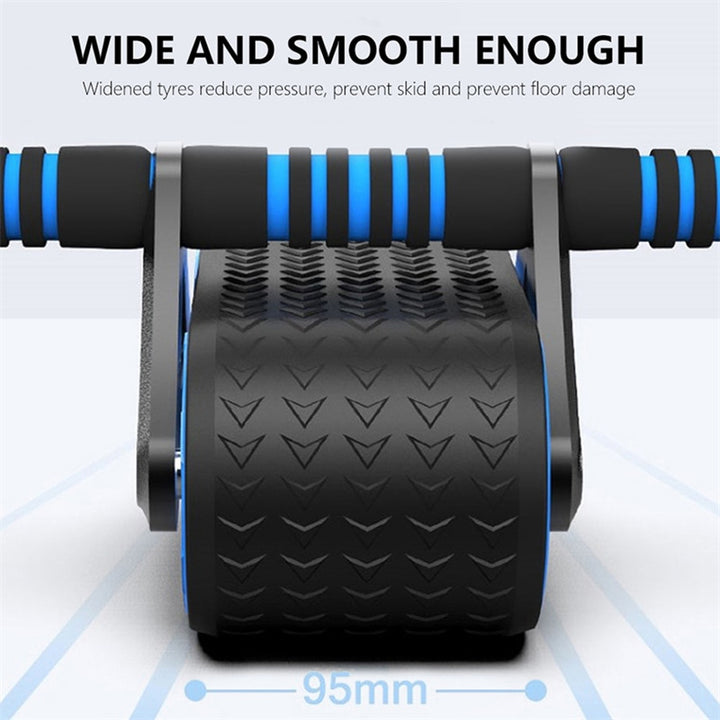 Double Wheel Ab Roller with Automatic Rebound, Comfortable Grips