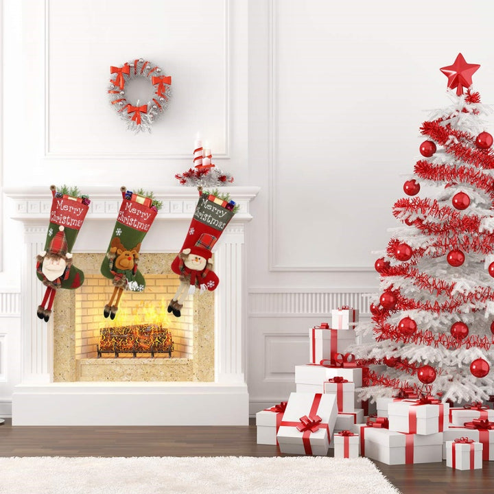 Plush Christmas stocking with Santa design
