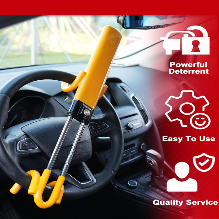 Havenholt Four-Hook Steering Wheel Lock with Three Keys