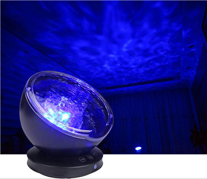 Ocean wave light on bedroom ceiling