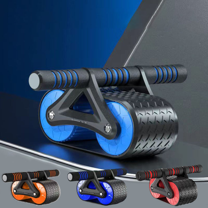 Double Wheel Ab Roller with Automatic Rebound, Comfortable Grips