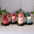 Eternal Preserved Rose Lamp With Teddy Bear And LED Lights
