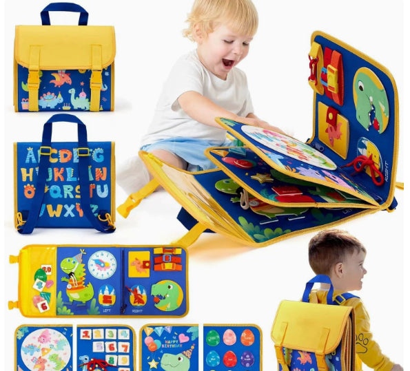Felt toddler busy board with buckles