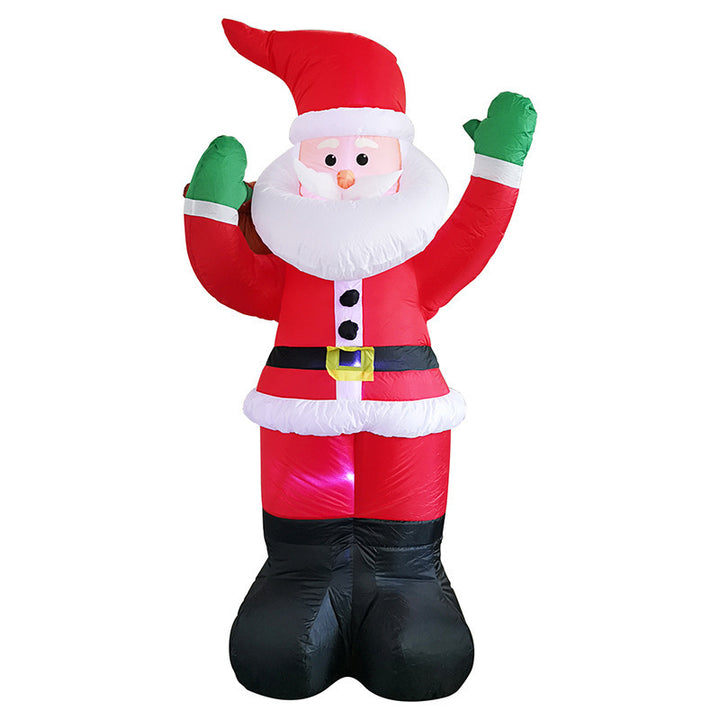 Light-up Santa and snowman garden figures