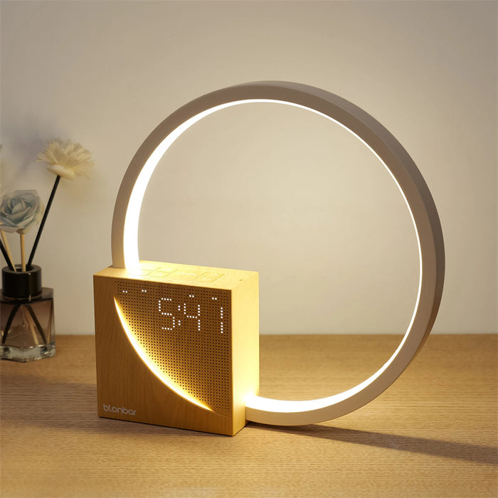 Havenholt Ring bedside lamp with alarm clock and nature sounds