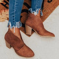 Havenholt Slip-On Ankle Boots with Stacked Heel and Almond Toe