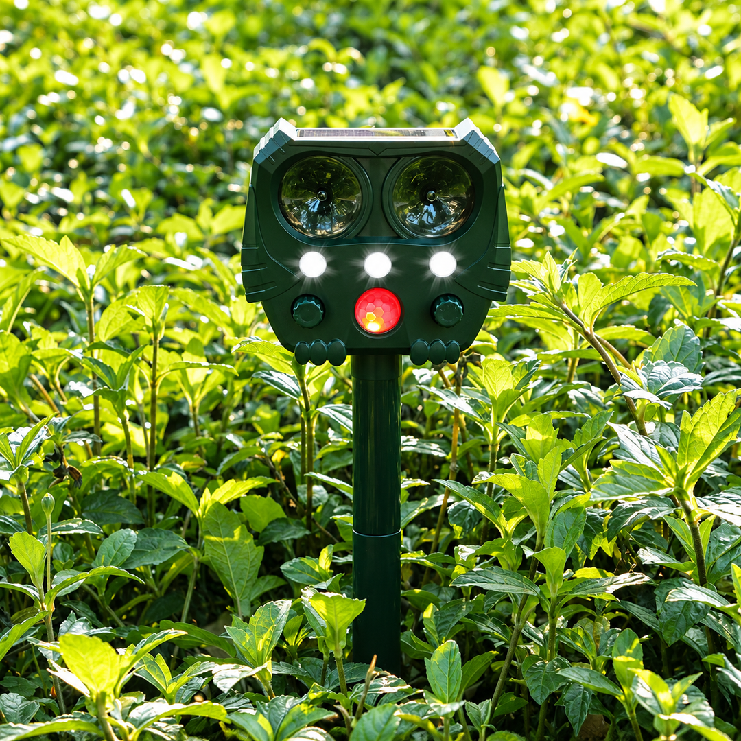 Animal Repeller Solar Powered Ultrasonic 360 Degrees Coverage